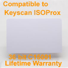 Proximity Printable Card Keyscan C15001 36 bit Format Compatible with Keyscan ISOProx PSM-2P-H